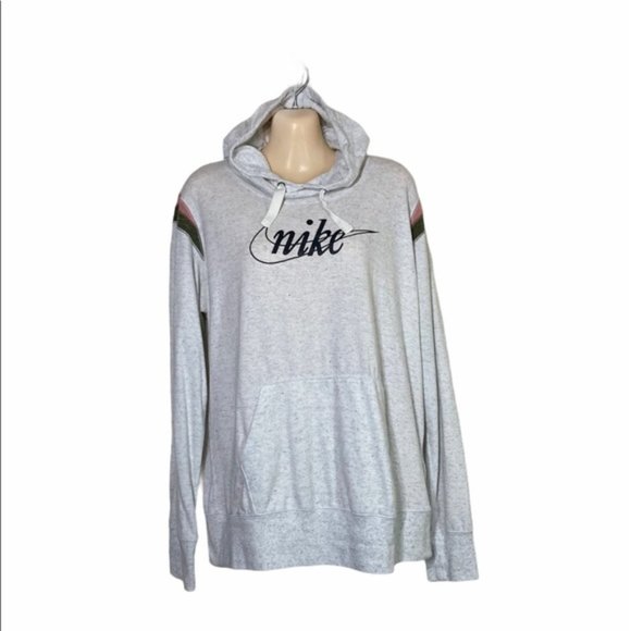 Nike Tops - Nike Gray Cowl Neck Organic Cotton Hoodie XL